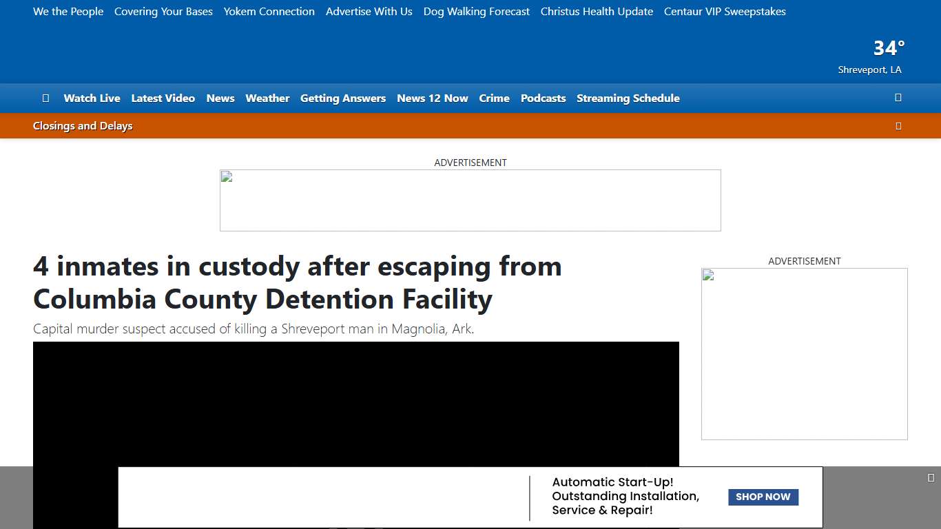 4 inmates in custody after escaping from Columbia County Detention Facility