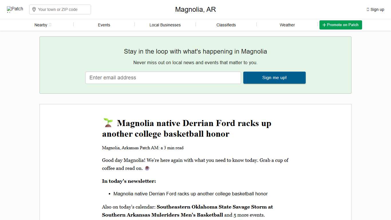 🌱 Magnolia Patch.am - What you need to know today: Free Newsletter, Local News, Events & Calendar